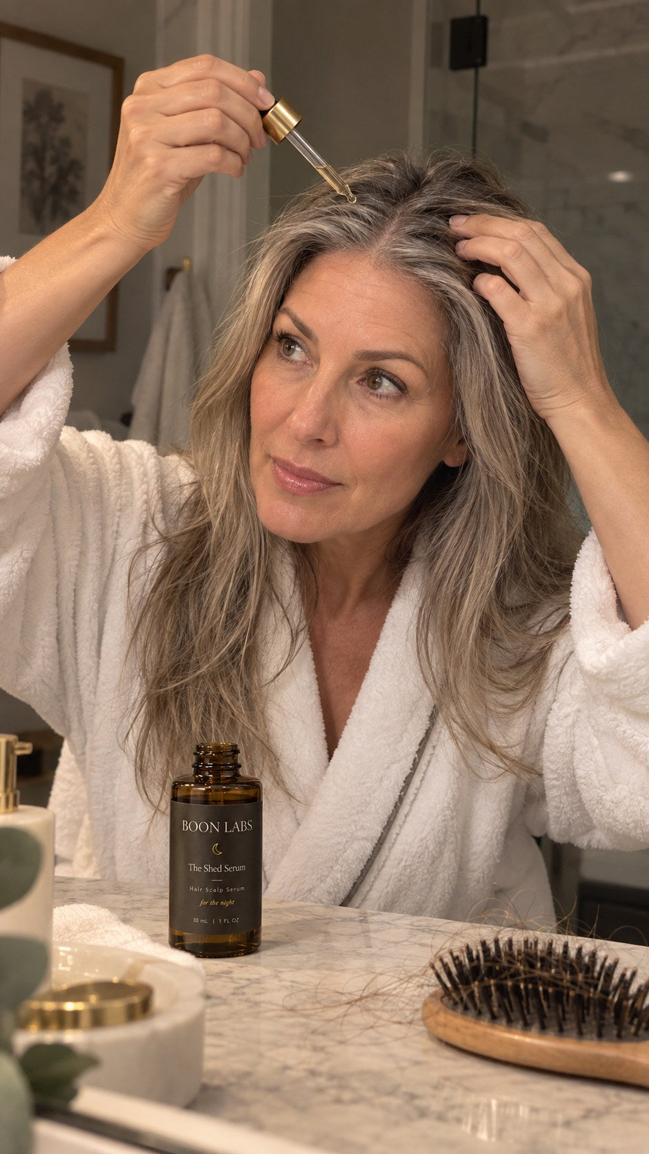 Applying The Density Serum at the part